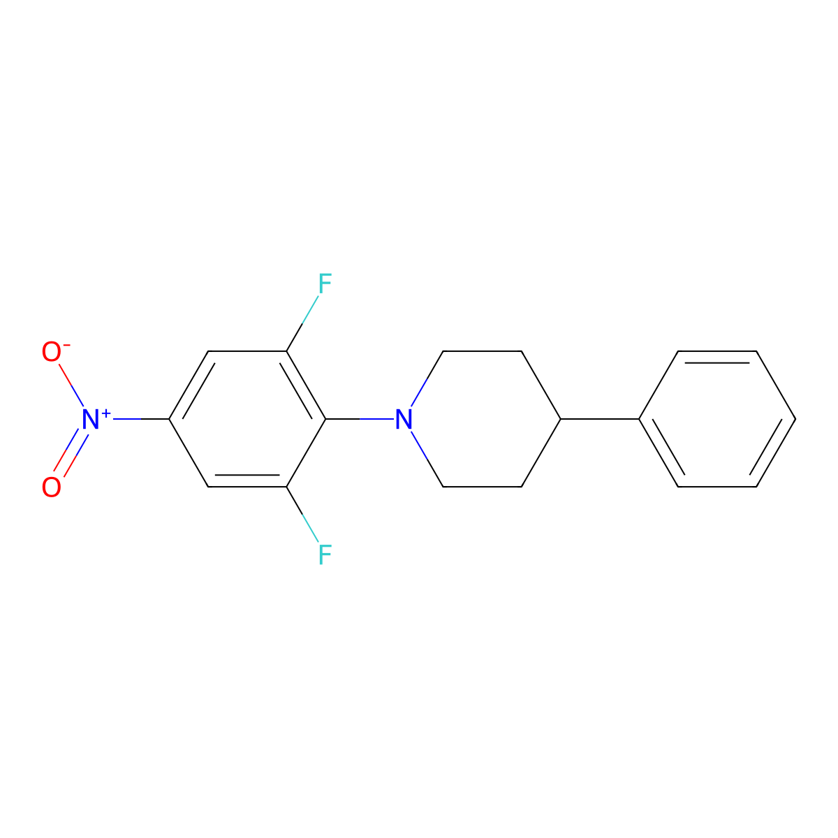 1-(2,6-Difluoro-4-nitrophenyl)-4-phenylpiperidine molecular structure, CAS 1198285-52-7