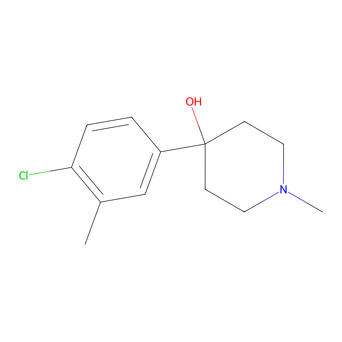 4-(4-Chloro-3-methylphenyl)-4-hydroxy-1-methylpiperidine molecular structure, CAS 1198285-57-2