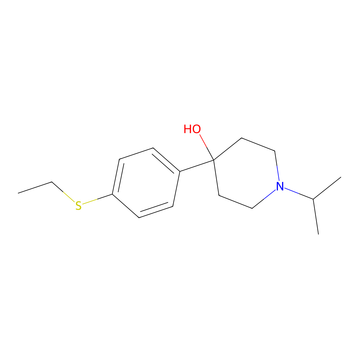 4-(4-Ethylthiophenyl)-4-hydroxy-1-iso-propylpiperidine molecular structure, CAS 1198285-60-7