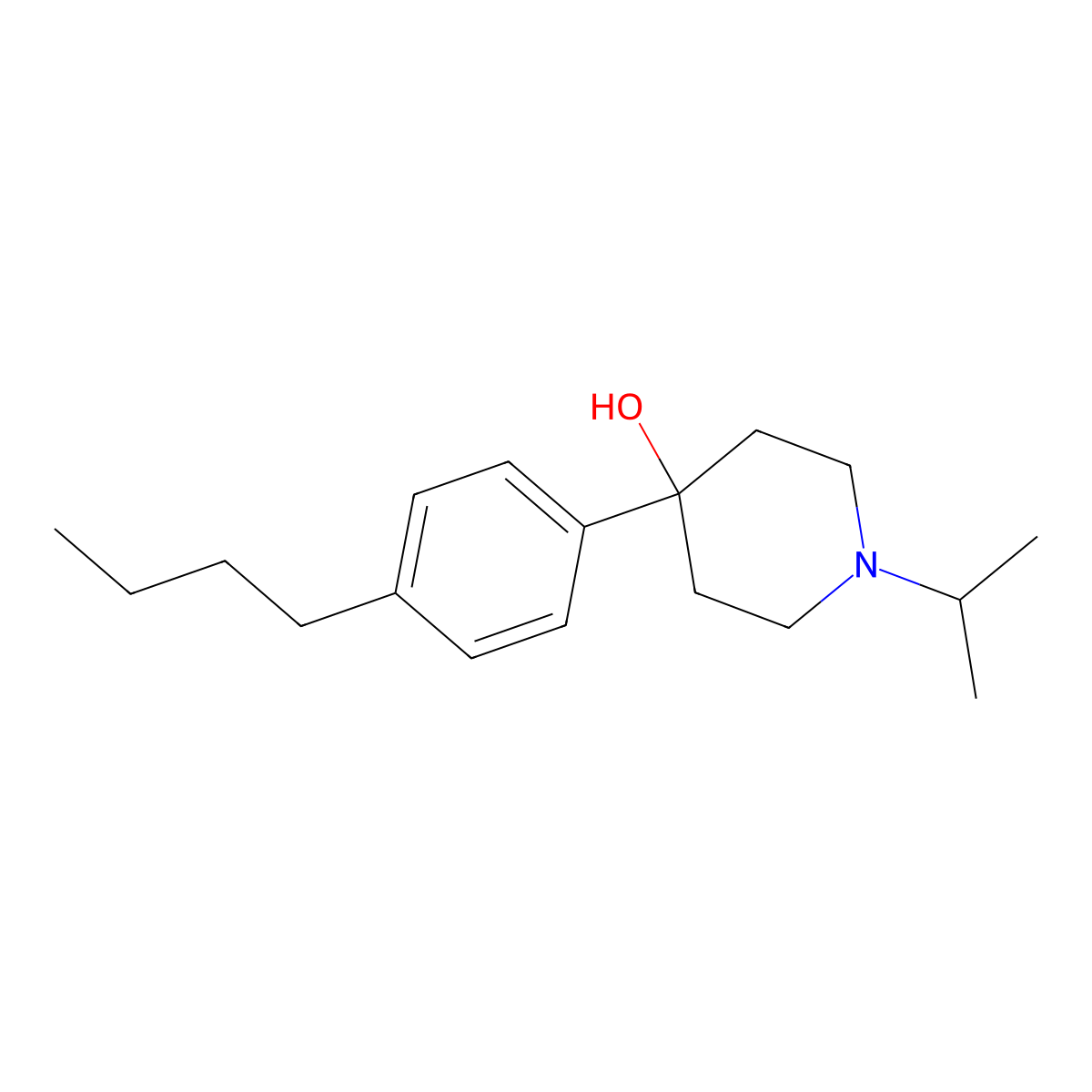 4-(4-N-Butylphenyl)-4-hydroxy-1-iso-propylpiperidine molecular structure, CAS 1198285-63-0