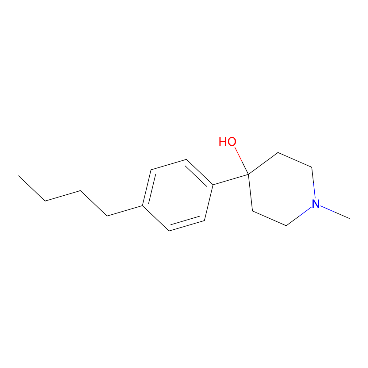 4-(4-N-Butylphenyl)-4-hydroxy-1-methylpiperidine molecular structure, CAS 1198285-81-2