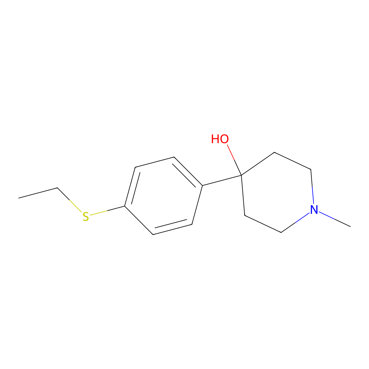 4-(4-Ethylthiophenyl)-4-hydroxy-1-methylpiperidine molecular structure, CAS 1198285-91-4