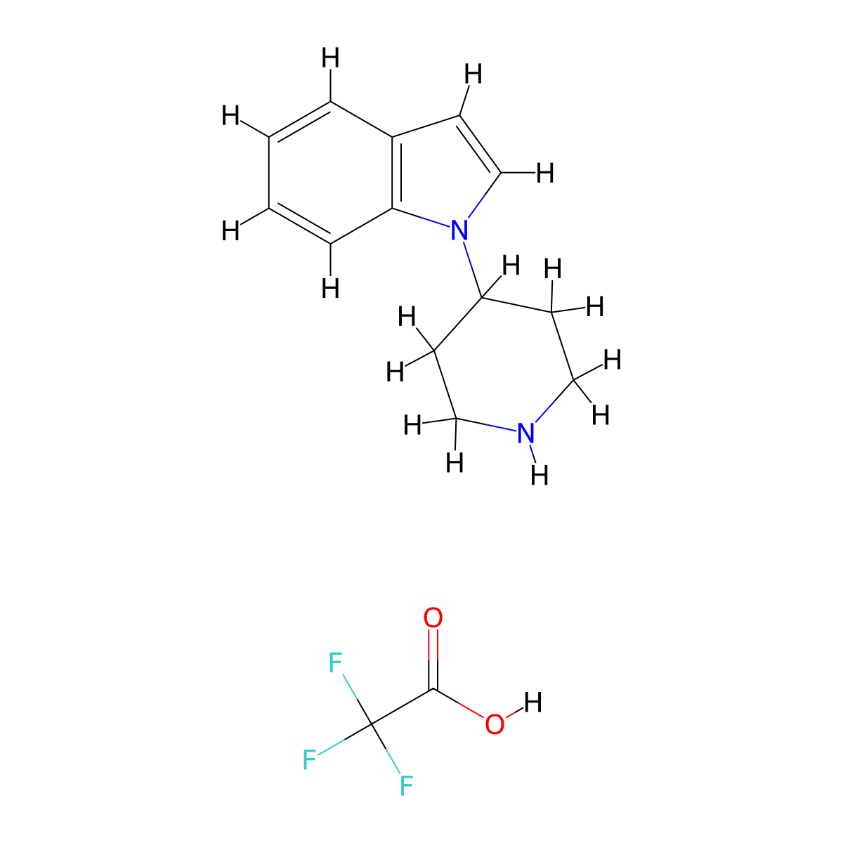 1-(Piperidin-4-yl)-1H-indole trifluoroacetate molecular structure, CAS 1198286-07-5