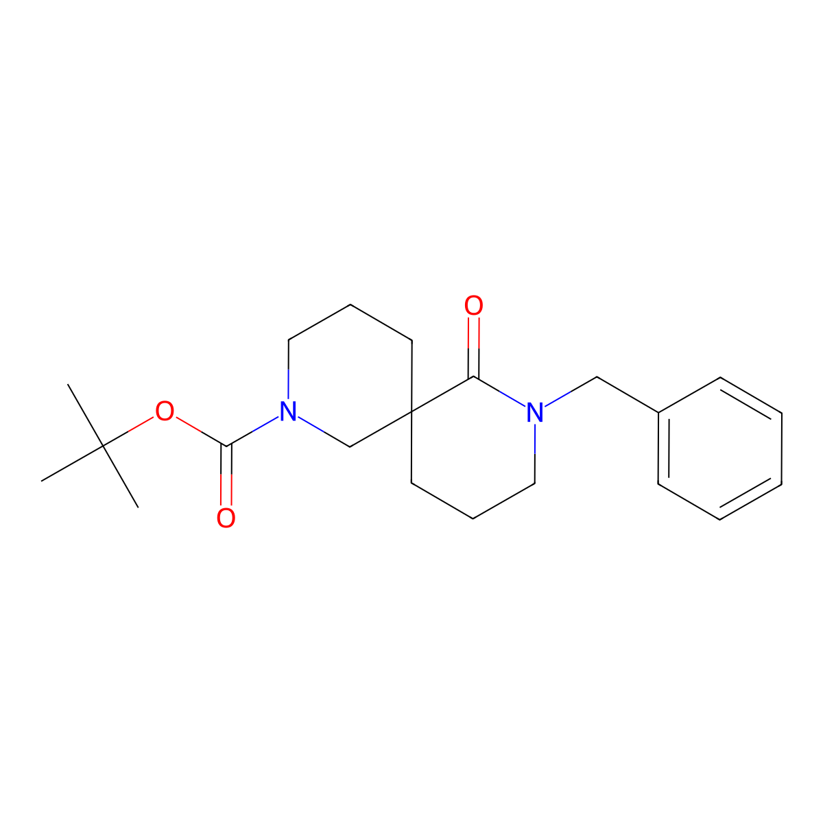 Tert-butyl 8-benzyl-7-oxo-2,8-diazaspiro[5.5]undecane-2-carboxylate molecular structure, CAS 1198286-10-0