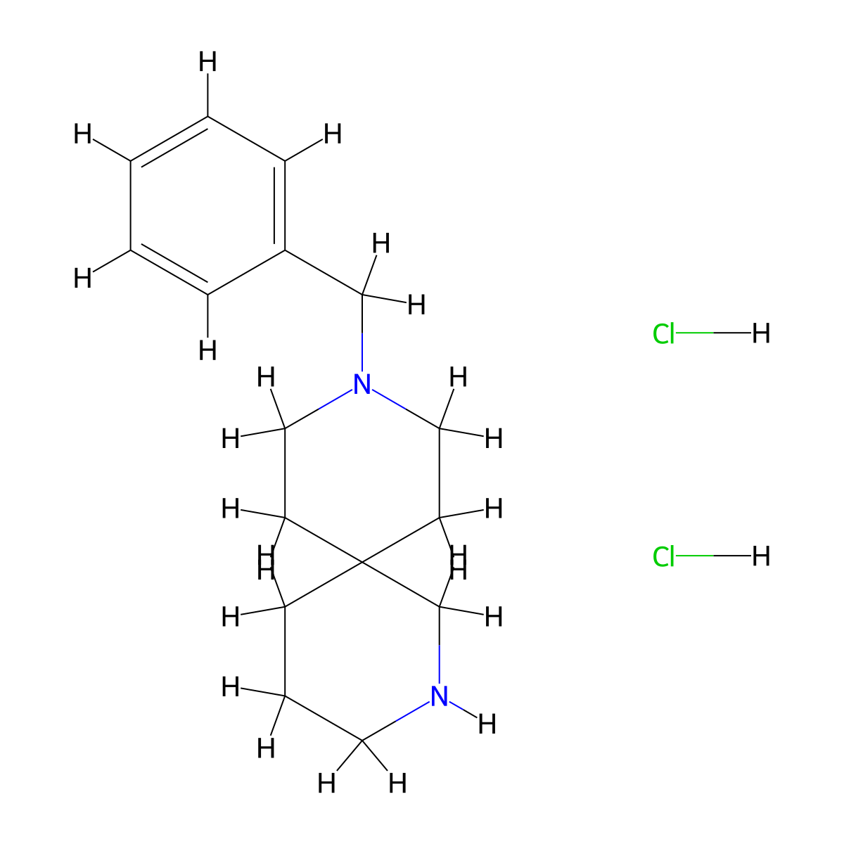 9-Benzyl-2,9-diazaspiro[5.5]undecane dihydrochloride molecular structure, CAS 1198286-24-6