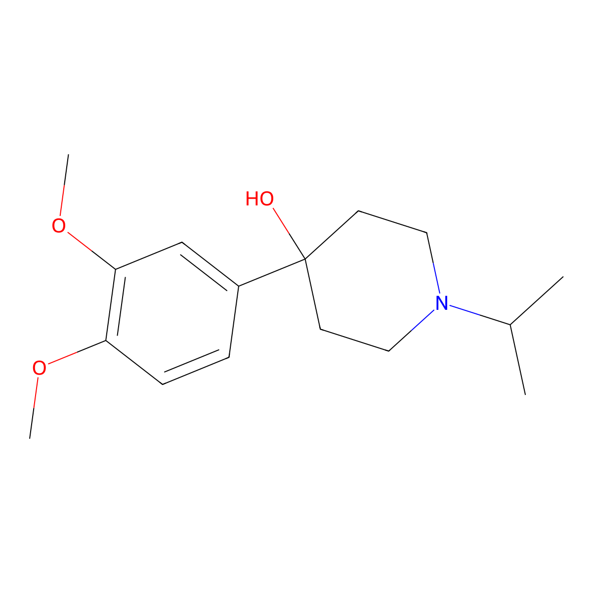 4-(3,4-Dimethoxyphenyl)-4-hydroxy-1-iso-propylpiperidine molecular structure, CAS 1198286-26-8