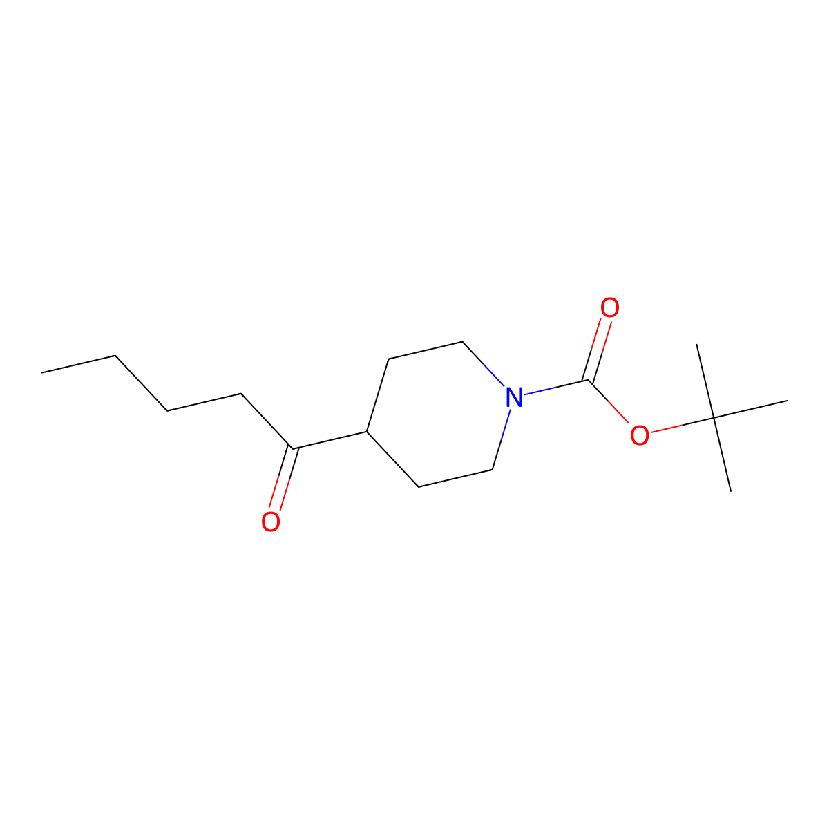 Tert-butyl 4-pentanoylpiperidine-1-carboxylate molecular structure, CAS 1198286-46-2