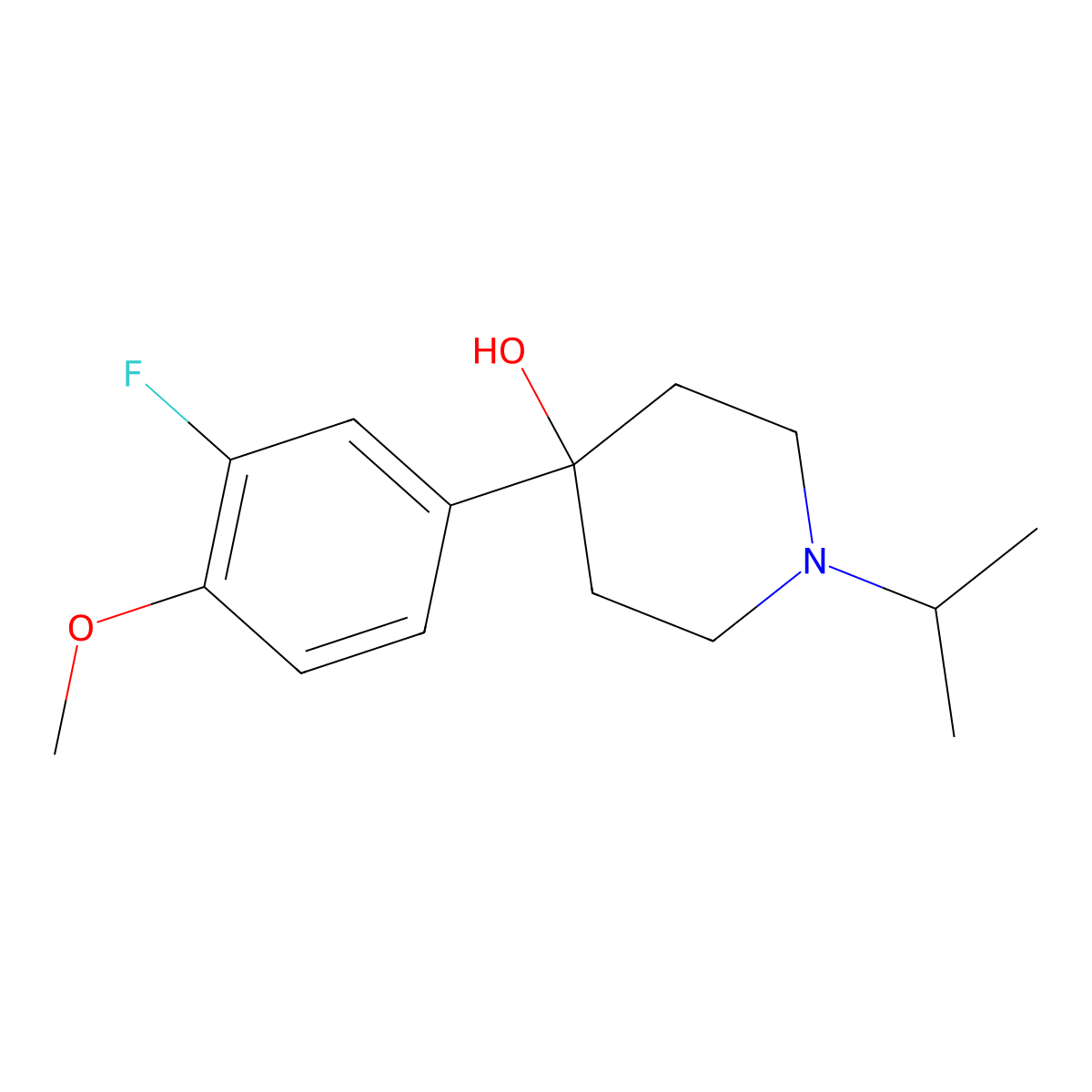 4-(3-Fluoro-4-methoxyphenyl)-4-hydroxy-1-iso-propylpiperidine molecular structure, CAS 1198286-55-3