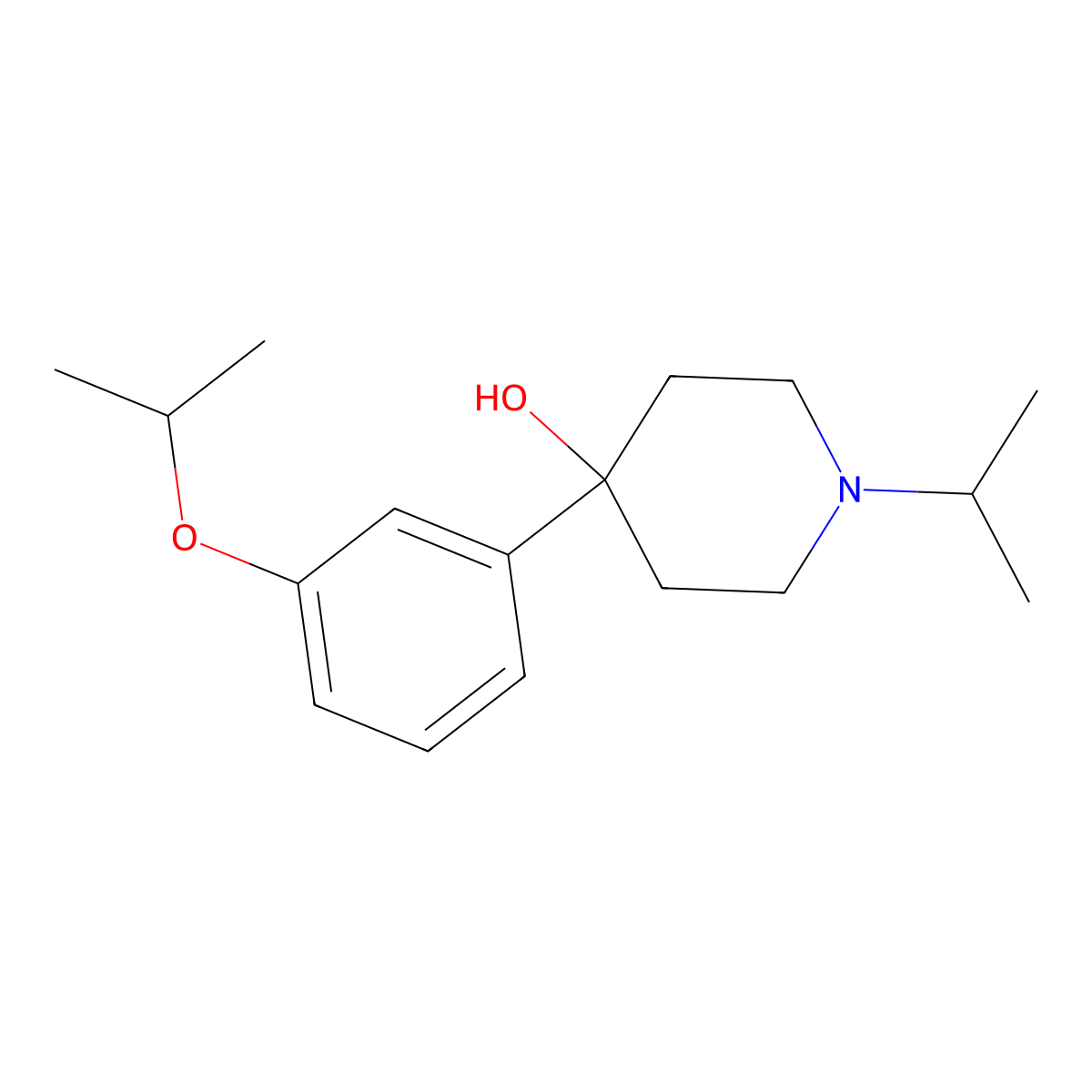 4-Hydroxy-4-(3-iso-propoxyphenyl)-1-iso-propylpiperidine molecular structure, CAS 1198286-60-0