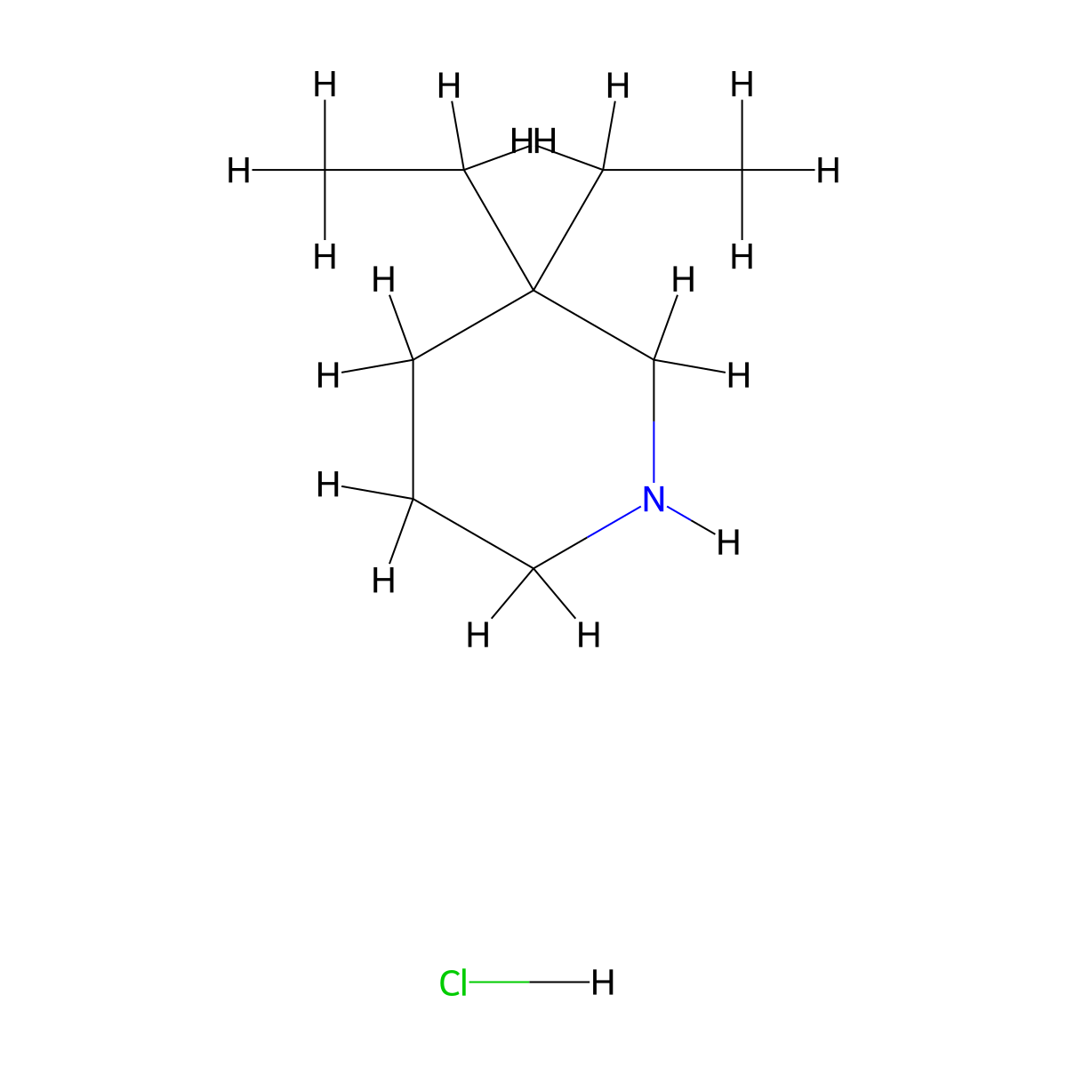 3,3-Diethylpiperidine hydrochloride molecular structure, CAS 1198286-65-5