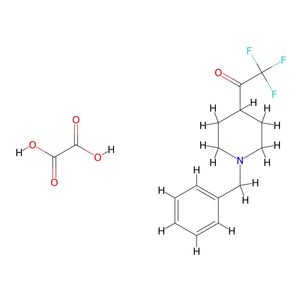 1-(1-Benzylpiperidin-4-YL)-2,2,2-trifluoroethanone oxalate molecular structure, CAS 1198286-70-2