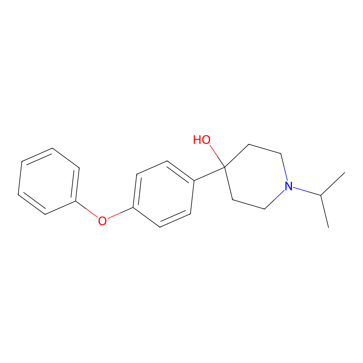 4-Hydroxy-4-(4-phenoxyphenyl)-1-iso-propylpiperidine molecular structure, CAS 1198286-84-8