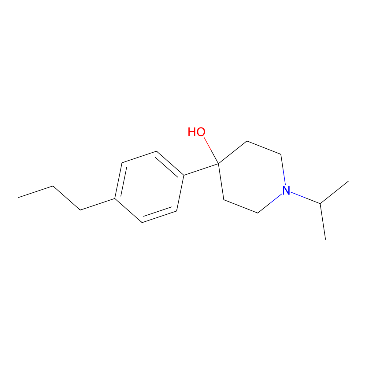 4-Hydroxy-4-(4-N-propylphenyl)-1-iso-propylpiperidine molecular structure, CAS 1198286-86-0