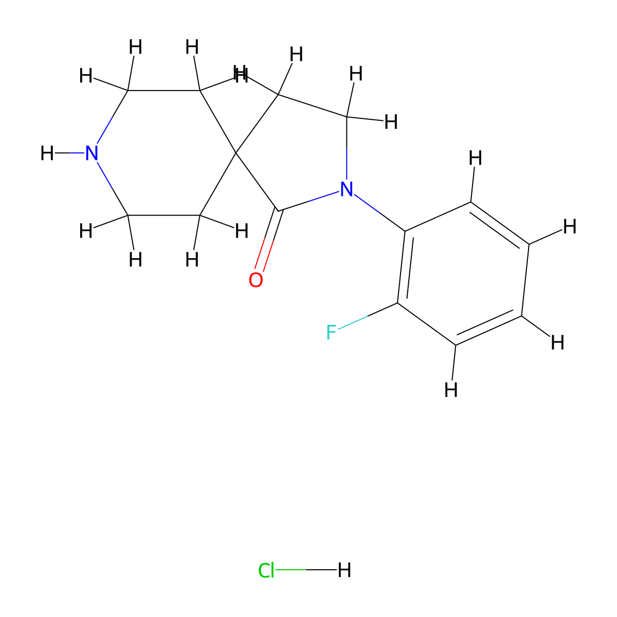 2-(2-Fluorophenyl)-2,8-diazaspiro[4.5]decan-1-one hydrochloride molecular structure, CAS 1198286-95-1