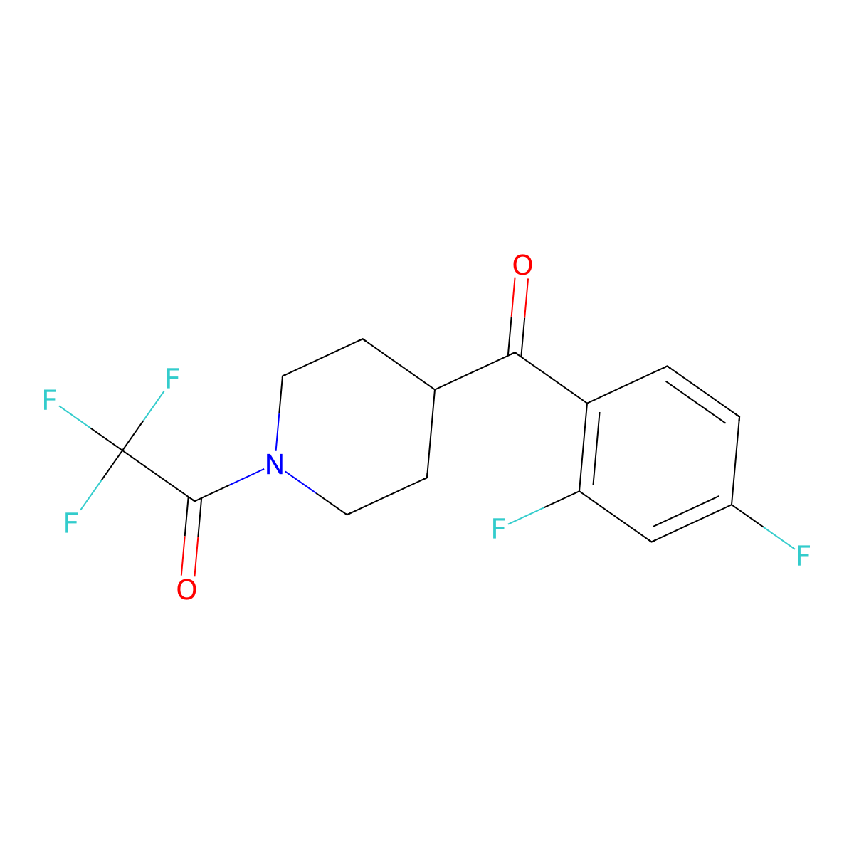 1-(4-(2,4-Difluorobenzoyl)piperidin-1-yl)-2,2,2-trifluoroethanone molecular structure, CAS 1198287-09-0