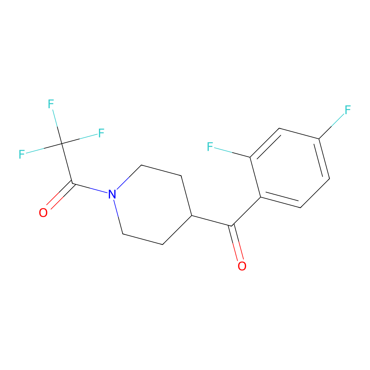 1-(4-(2,4-Difluorobenzoyl)piperidin-1-yl)-2,2,2-trifluoroethanone molecular structure, CAS 1198287-09-0
