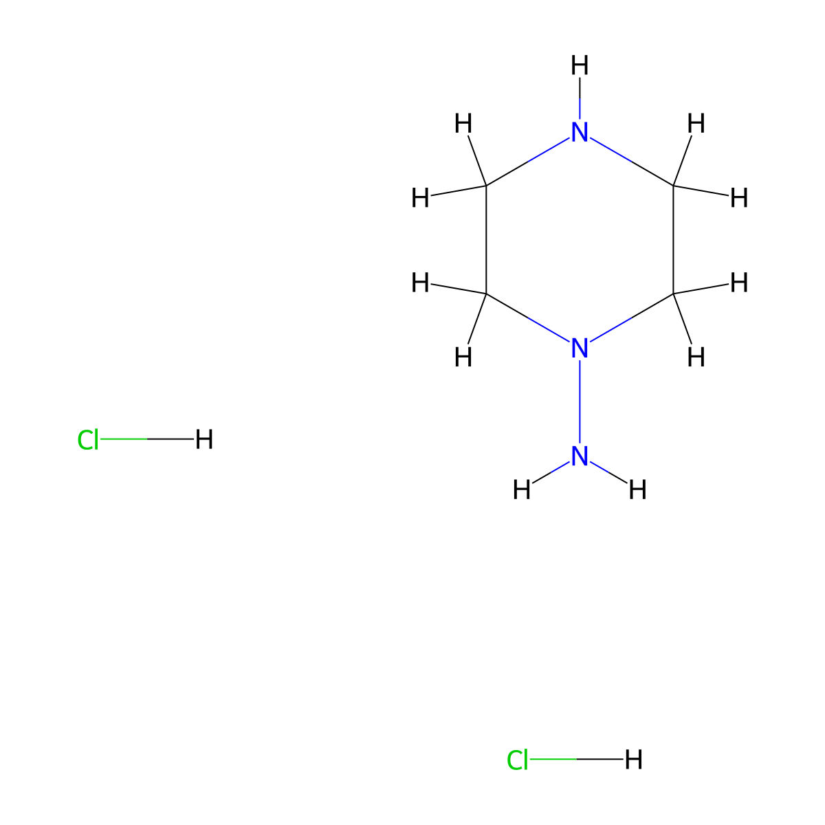 Piperazin-1-amine dihydrochloride molecular structure, CAS 1198287-12-5