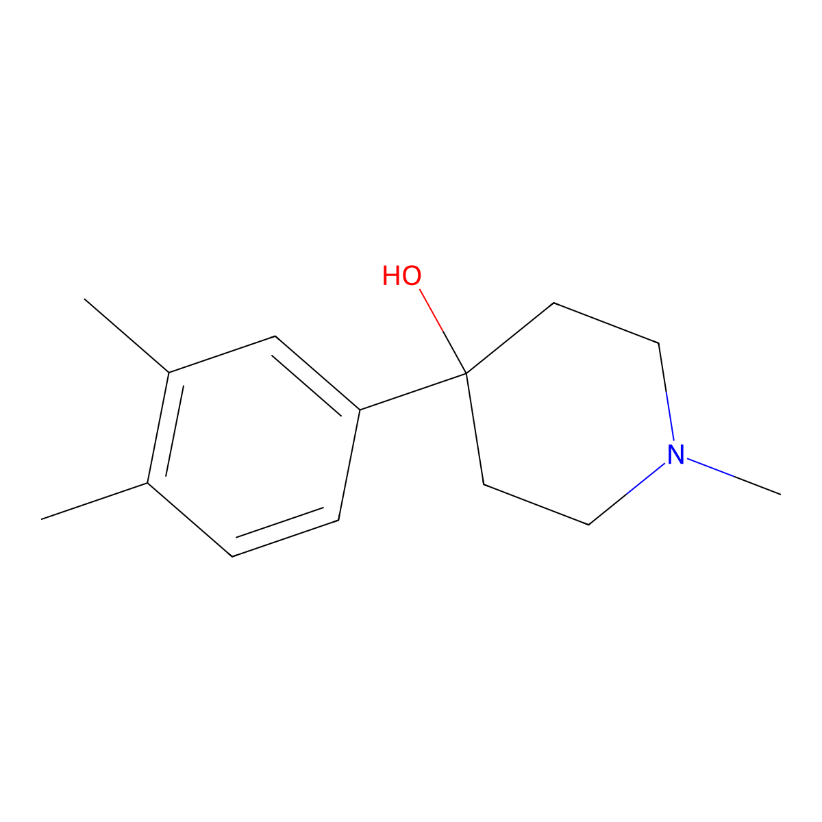4-(3,4-Dimethylphenyl)-4-hydroxy-1-methylpiperidine molecular structure, CAS 1198287-27-2