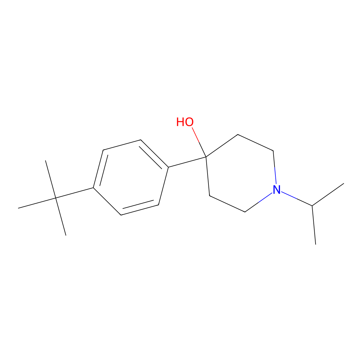 4-(4-Tert-butylphenyl)-4-hydroxy-1-iso-propylpiperidine molecular structure, CAS 1198287-28-3