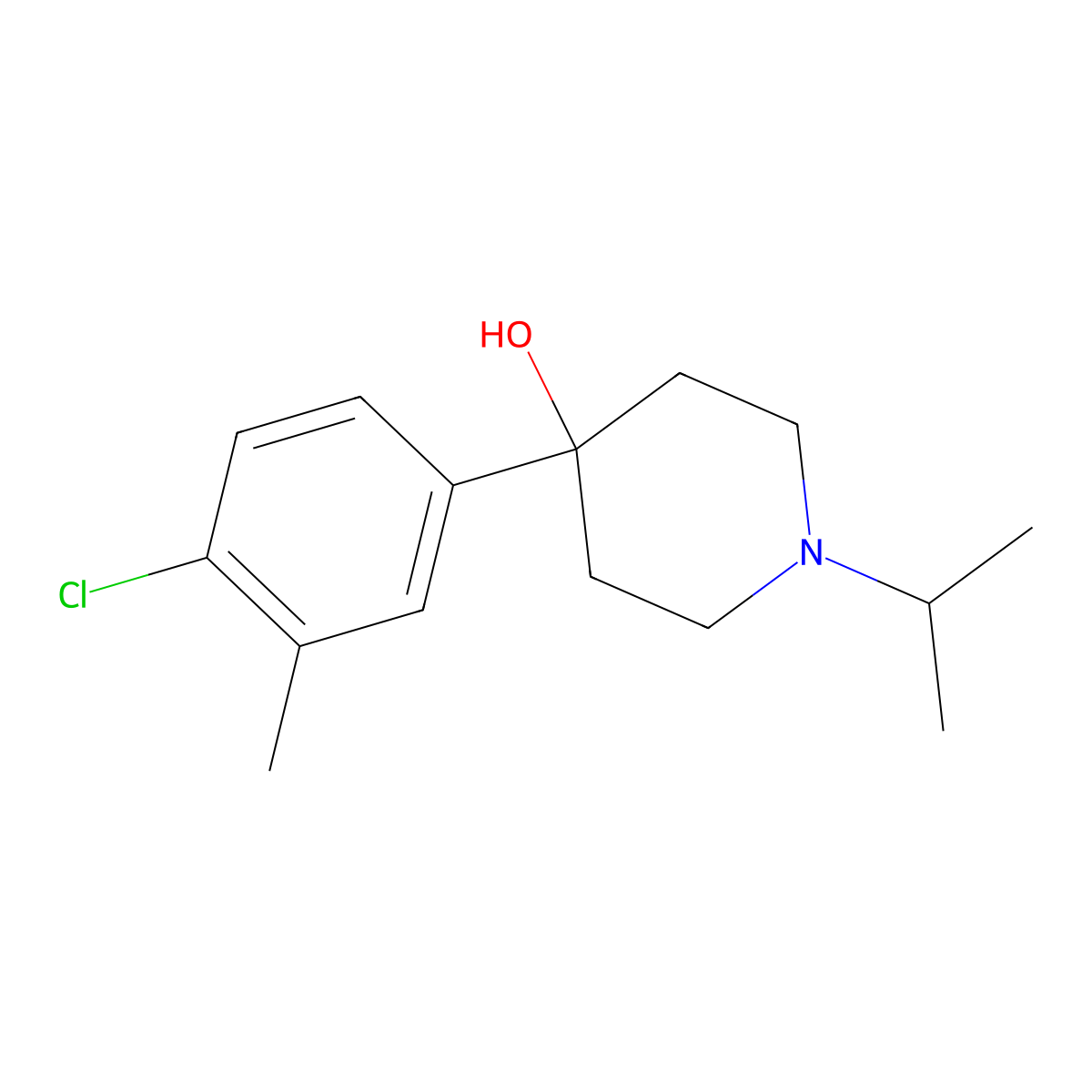 4-(4-Chloro-3-methylphenyl)-4-hydroxy-1-iso-propylpiperidine molecular structure, CAS 1198287-29-4