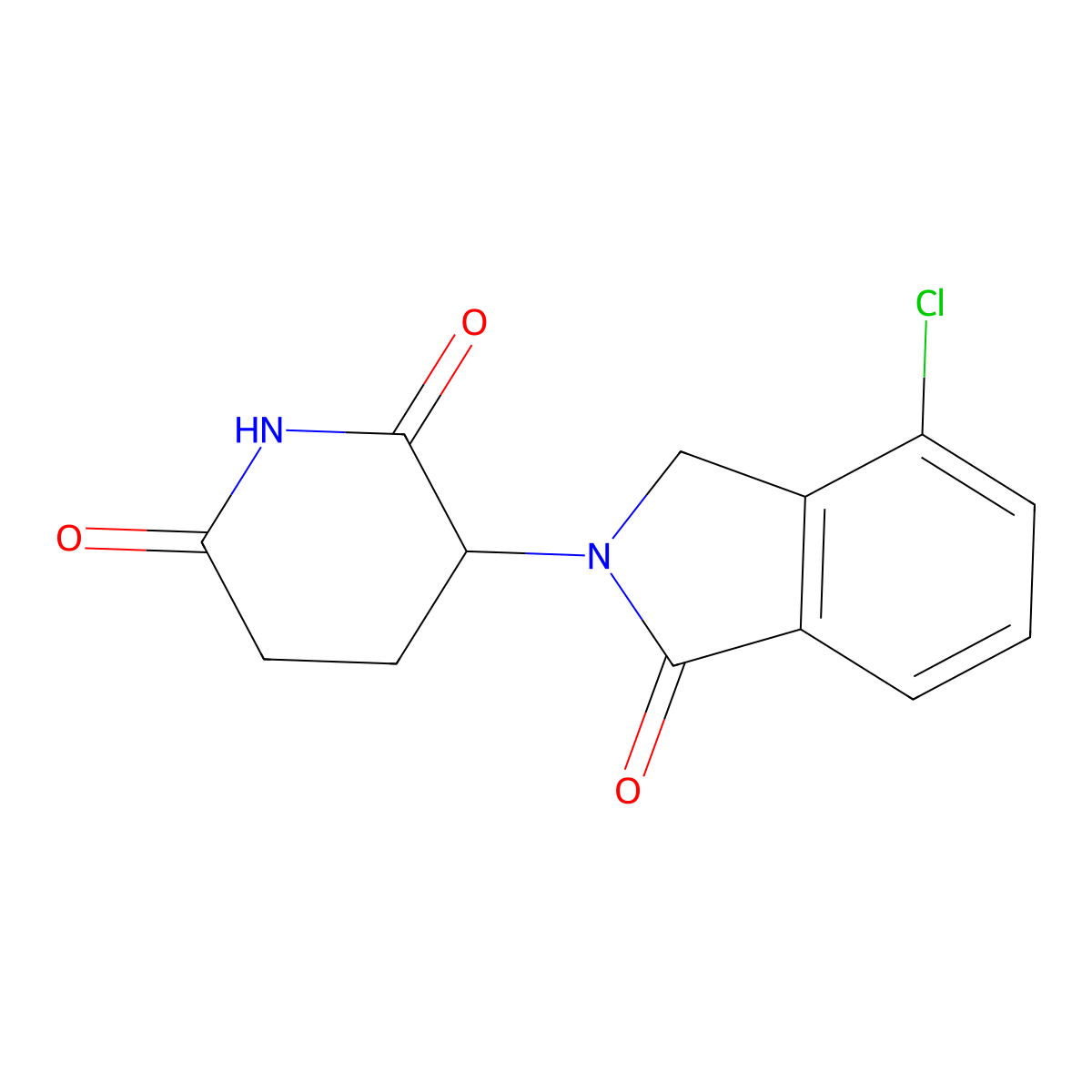 3-(4-chloro-1-oxo-1,3-dihydro-2H-isoindol-2-yl)-2,6-dioxopiperidine molecular structure, CAS 1198299-48-7
