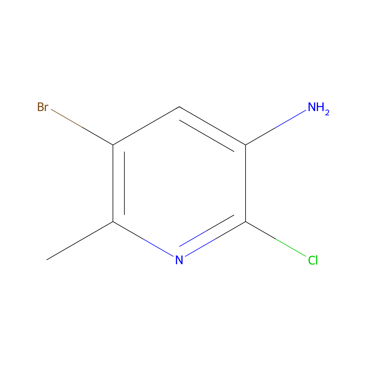 5-Bromo-2-chloro-6-methylpyridin-3-amine molecular structure, CAS 1198319-36-6
