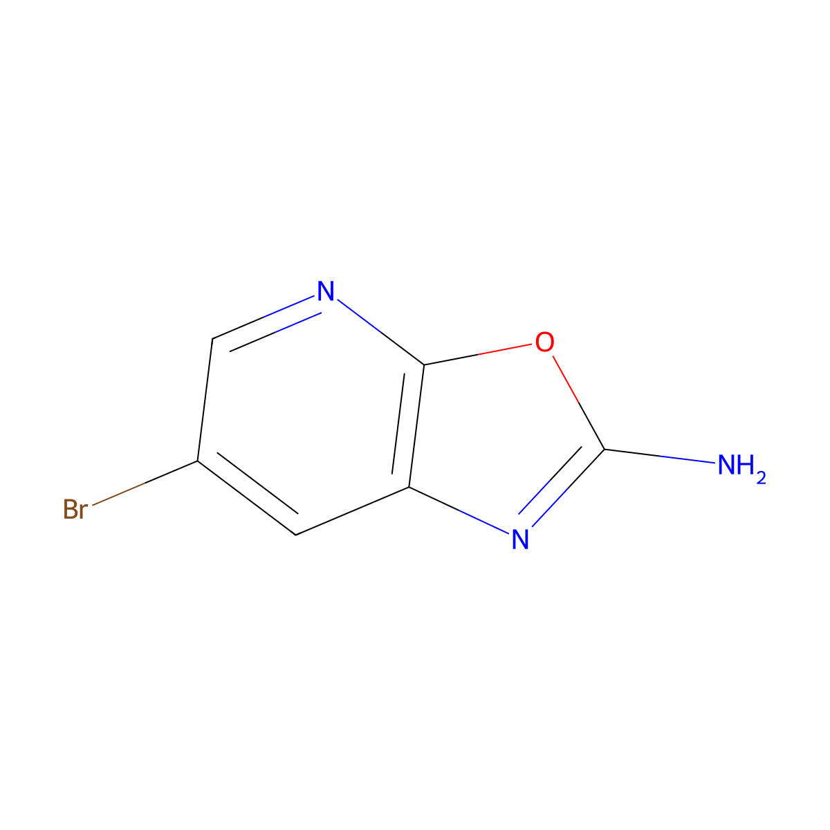 6-Bromooxazolo[5,4-b]pyridin-2-amine molecular structure, CAS 1198319-39-9