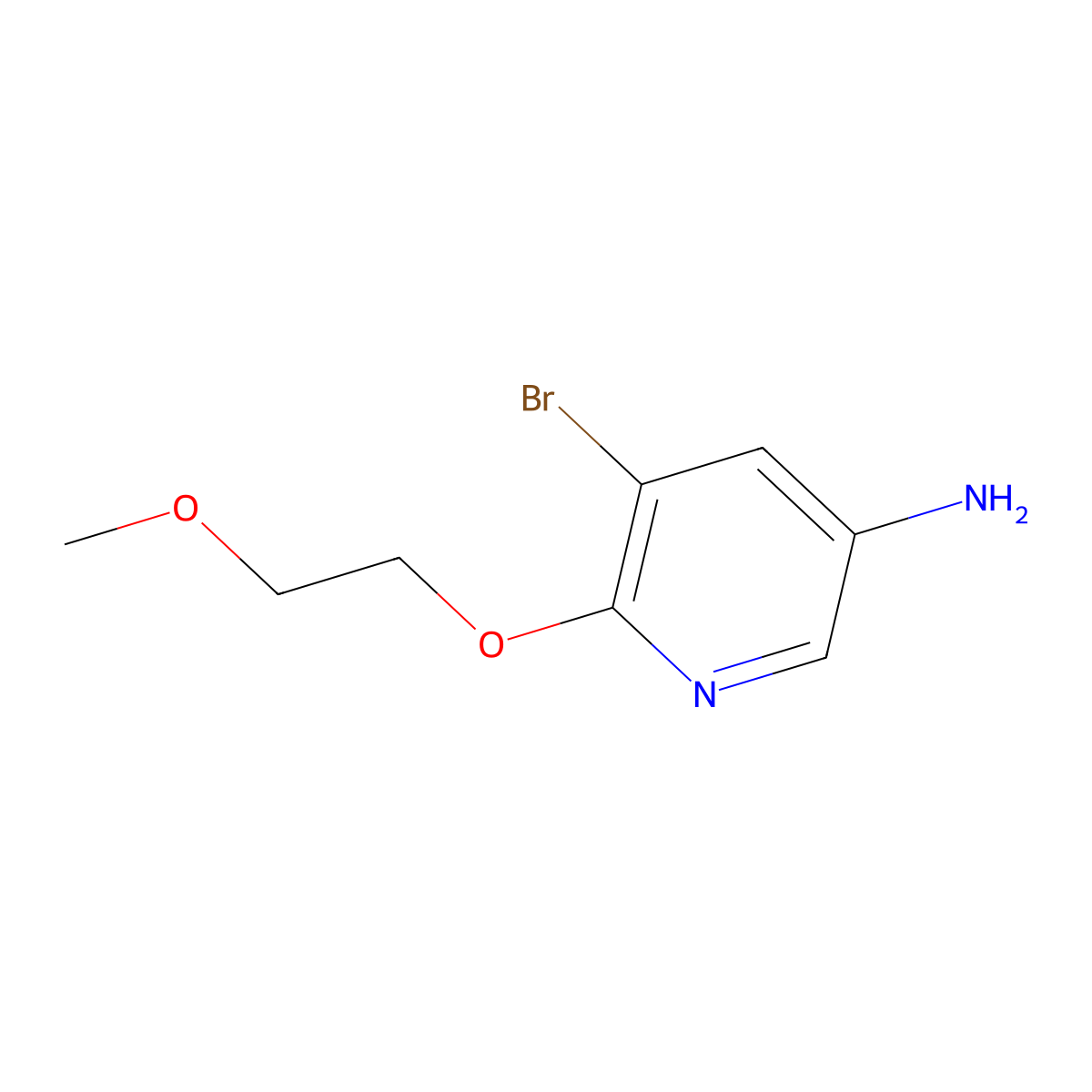 5-Bromo-6-(2-methoxyethoxy)pyridin-3-amine molecular structure, CAS 1198319-47-9