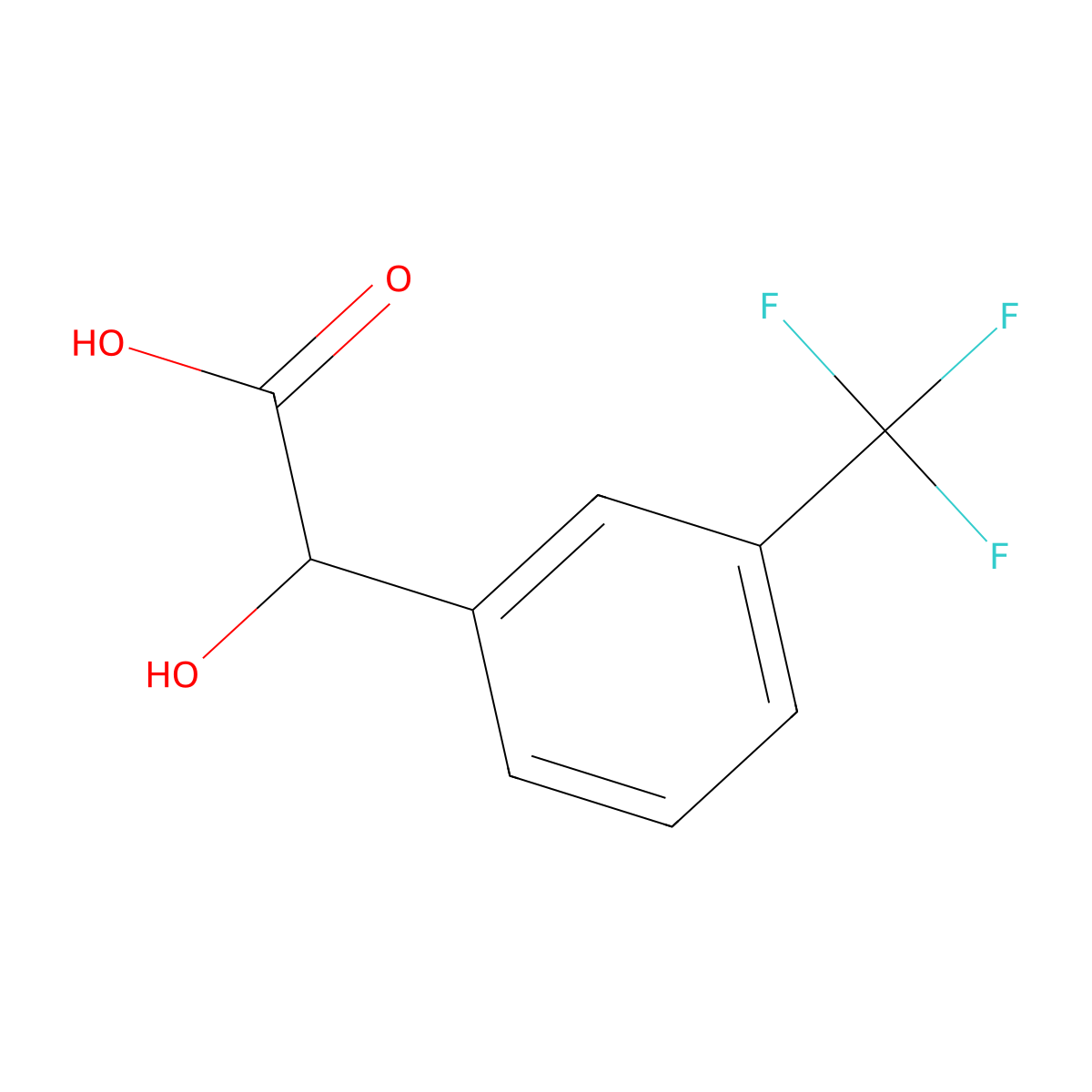 (2S)-2-hydroxy-2-(3-(trifluoromethyl)phenyl)acetic acid molecular structure, CAS 1198319-99-1