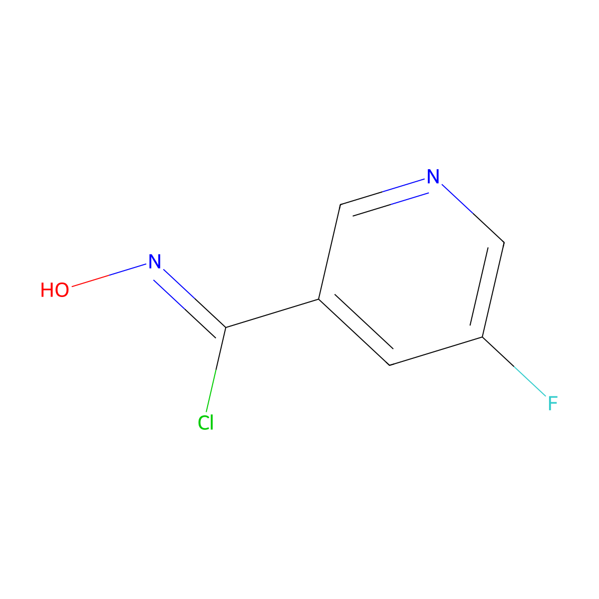 5-fluoro-N-hydroxy-3-Pyridinecarboximidoyl chloride molecular structure, CAS 1198353-50-2