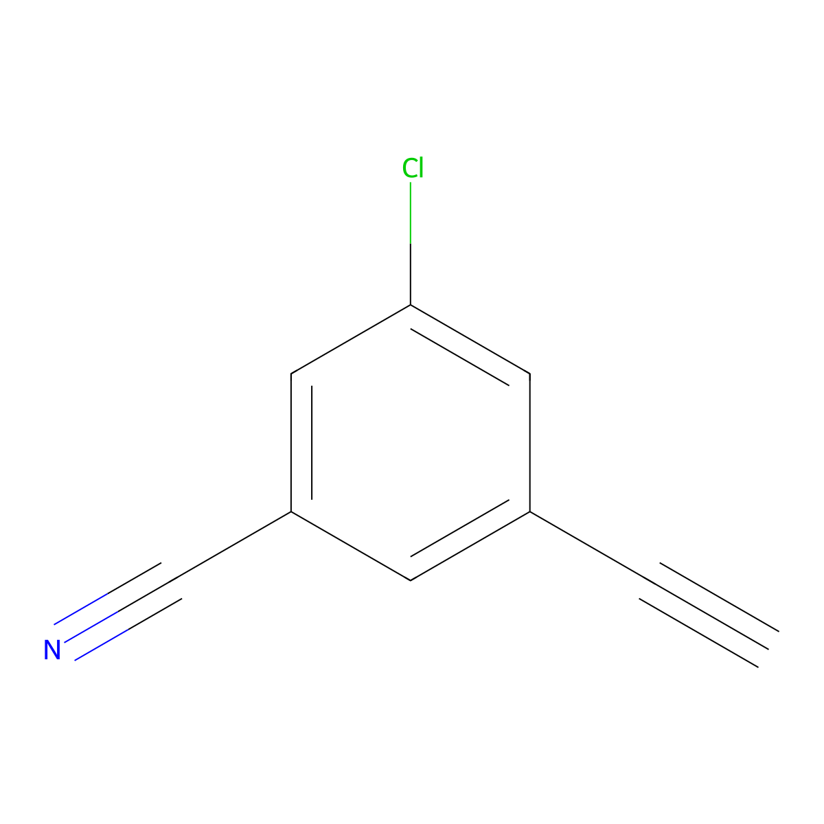 3-Chloro-5-ethynylbenzonitrile molecular structure, CAS 1198354-07-2