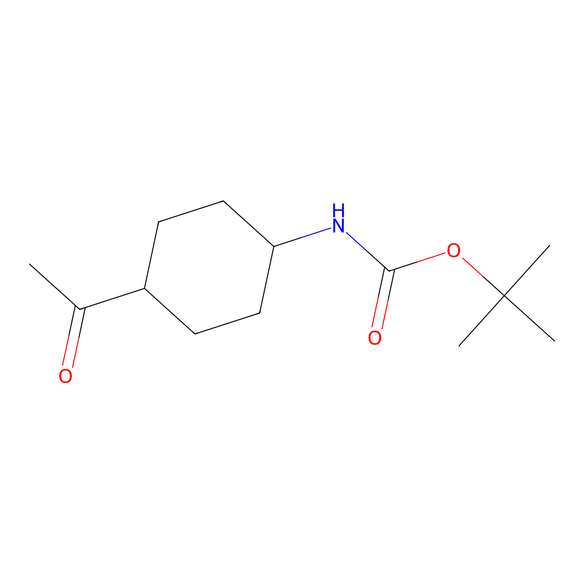 tert-butyl N-(4-acetylcyclohexyl)carbamate molecular structure, CAS 1198355-02-0