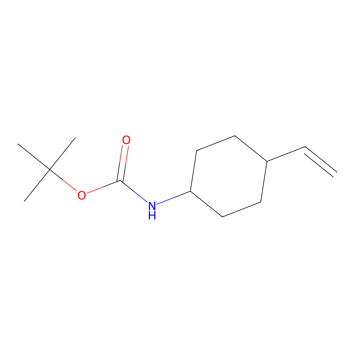 tert-Butyl (trans-4-vinylcyclohexyl)carbamate molecular structure, CAS 1198355-16-6