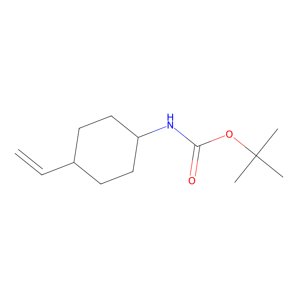 tert-Butyl (trans-4-vinylcyclohexyl)carbamate molecular structure, CAS 1198355-16-6