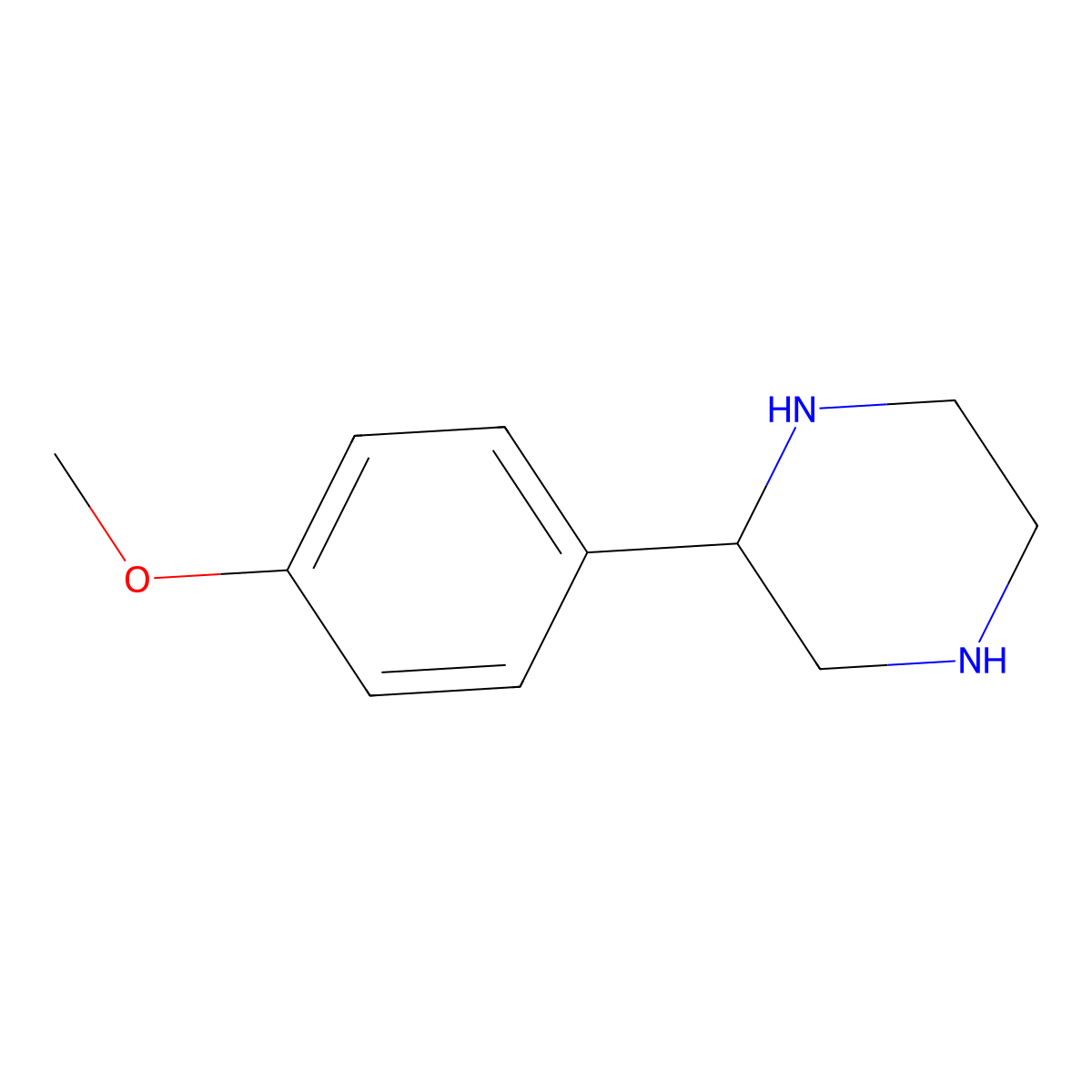(R)-2-(4-Methoxyphenyl)piperazine molecular structure, CAS 1198355-35-9