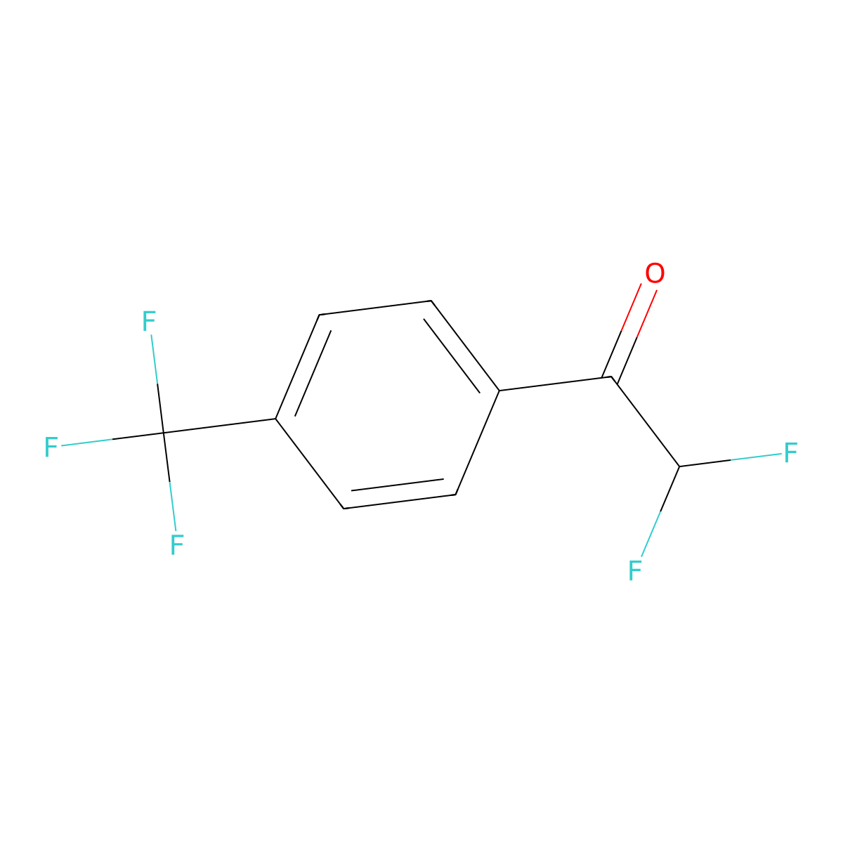 2,2-Difluoro-1-(4-(trifluoromethyl)phenyl)ethanone molecular structure, CAS 1198355-60-0