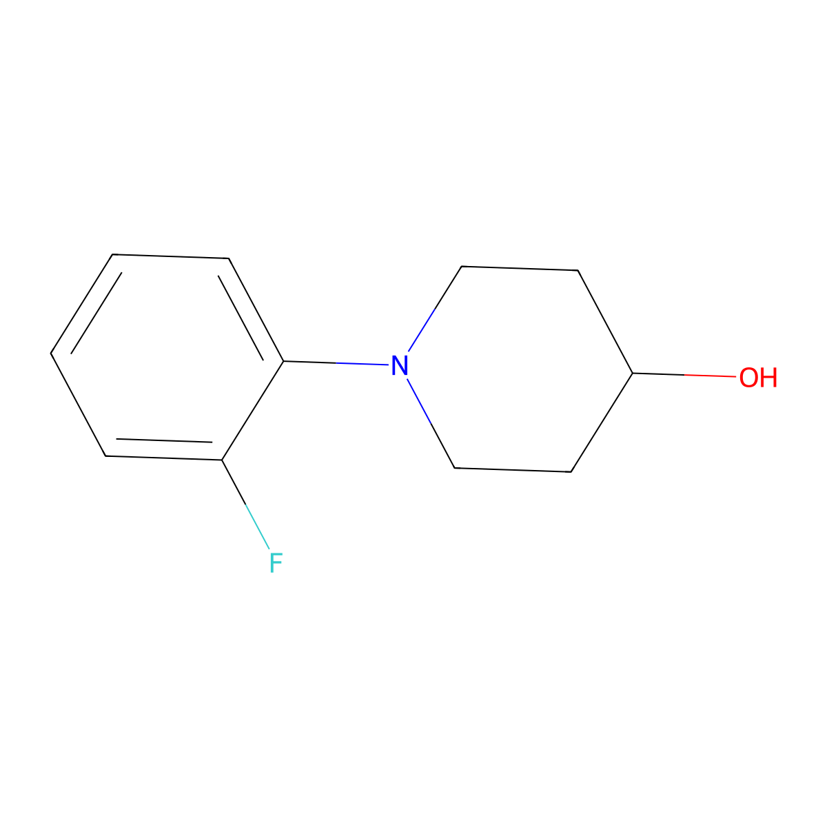 1-(2-Fluorophenyl)piperidin-4-ol molecular structure, CAS 119836-08-7