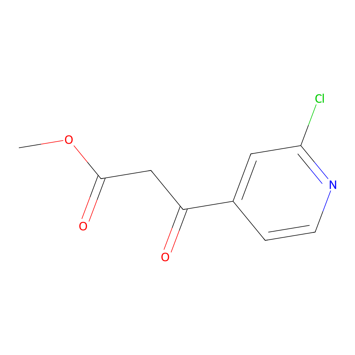 Methyl 3-(2-chloropyridin-4-yl)-3-oxopropanoate molecular structure, CAS 119836-24-7
