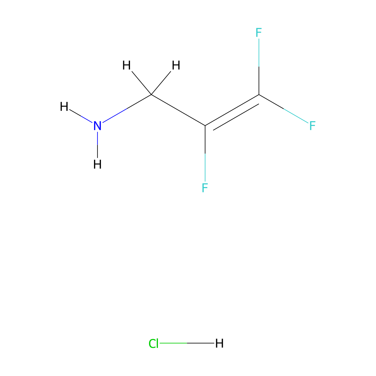 2,3,3-Trifluoroprop-2-en-1-amine hydrochloride molecular structure, CAS 119839-58-6