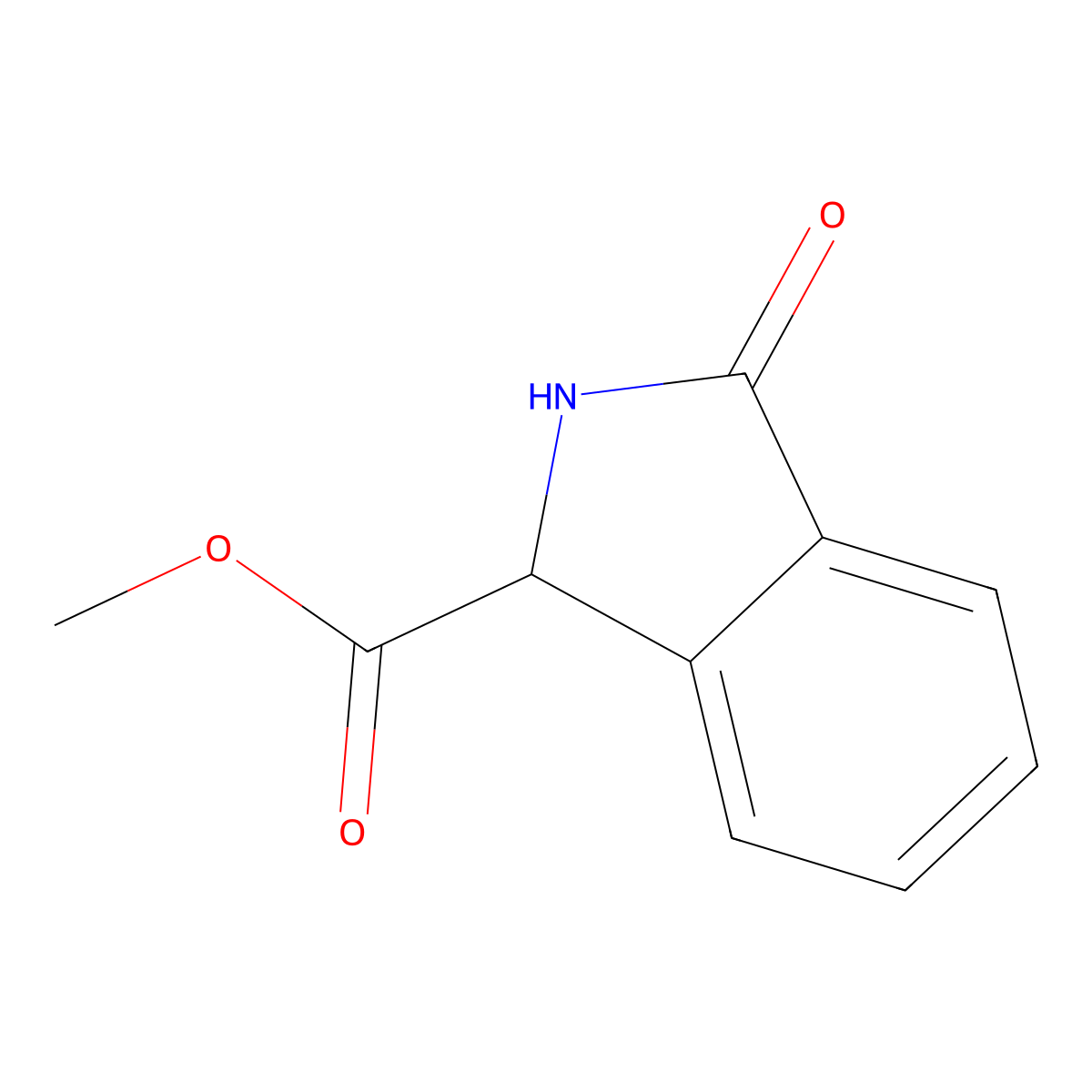 methyl 3-oxo-2,3-dihydro-1H-isoindole-1-carboxylate molecular structure, CAS 1198391-70-6