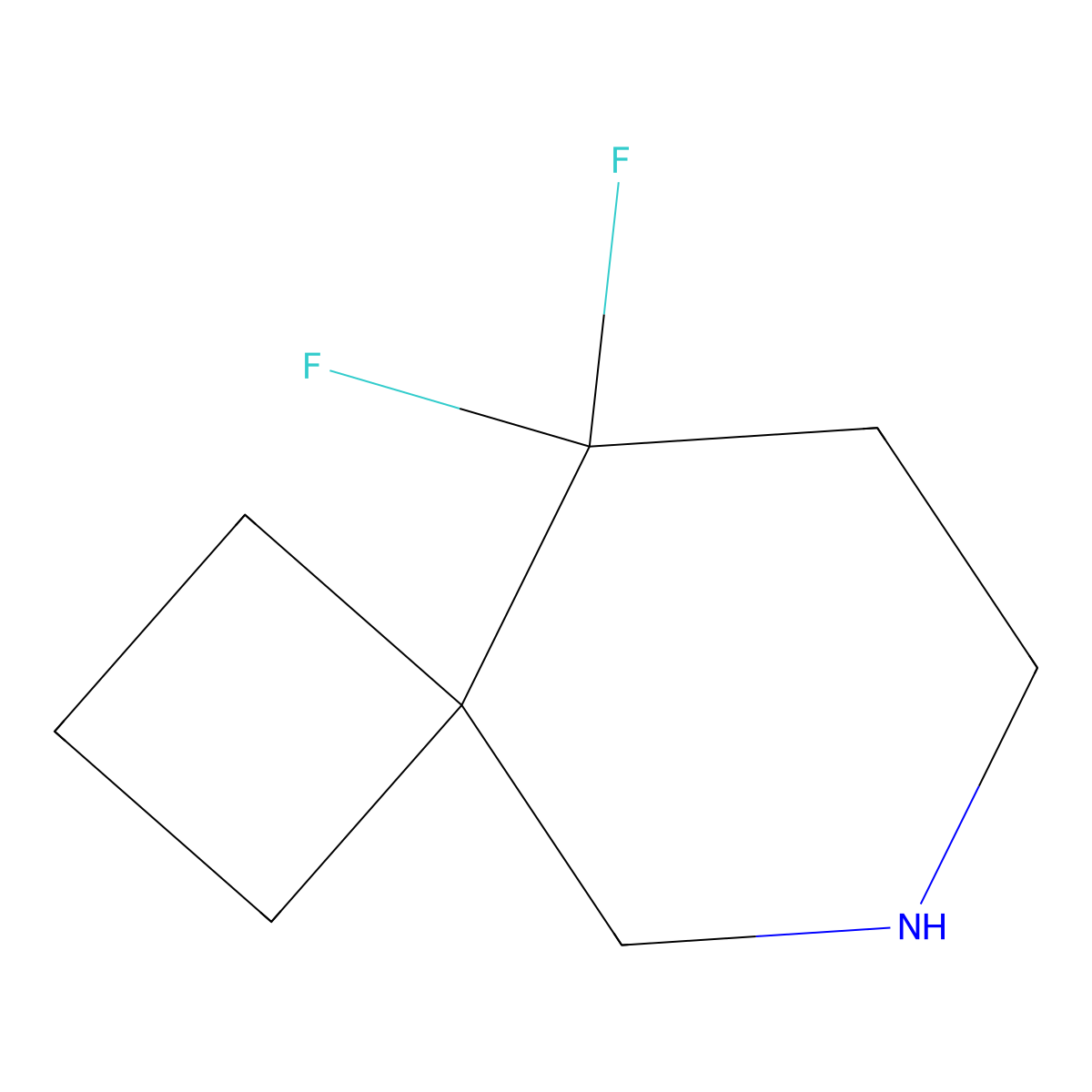 9,9-Difluoro-6-azaspiro[3.5]nonane molecular structure, CAS 1198392-67-4
