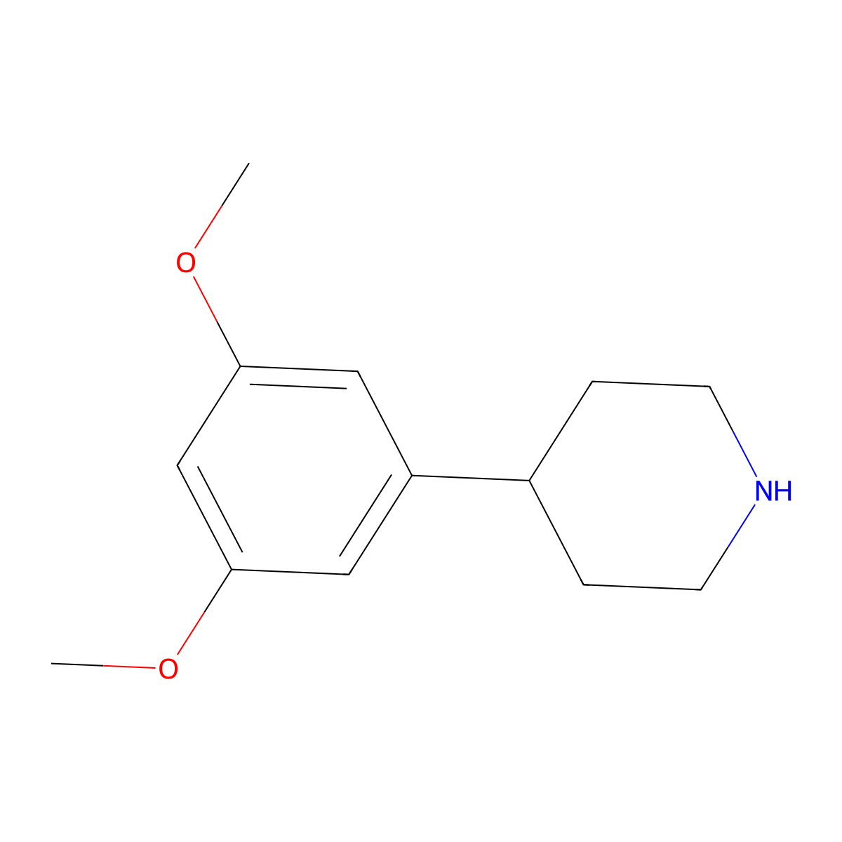 4-(3,5-Dimethoxyphenyl)piperidine molecular structure, CAS 1198392-88-9