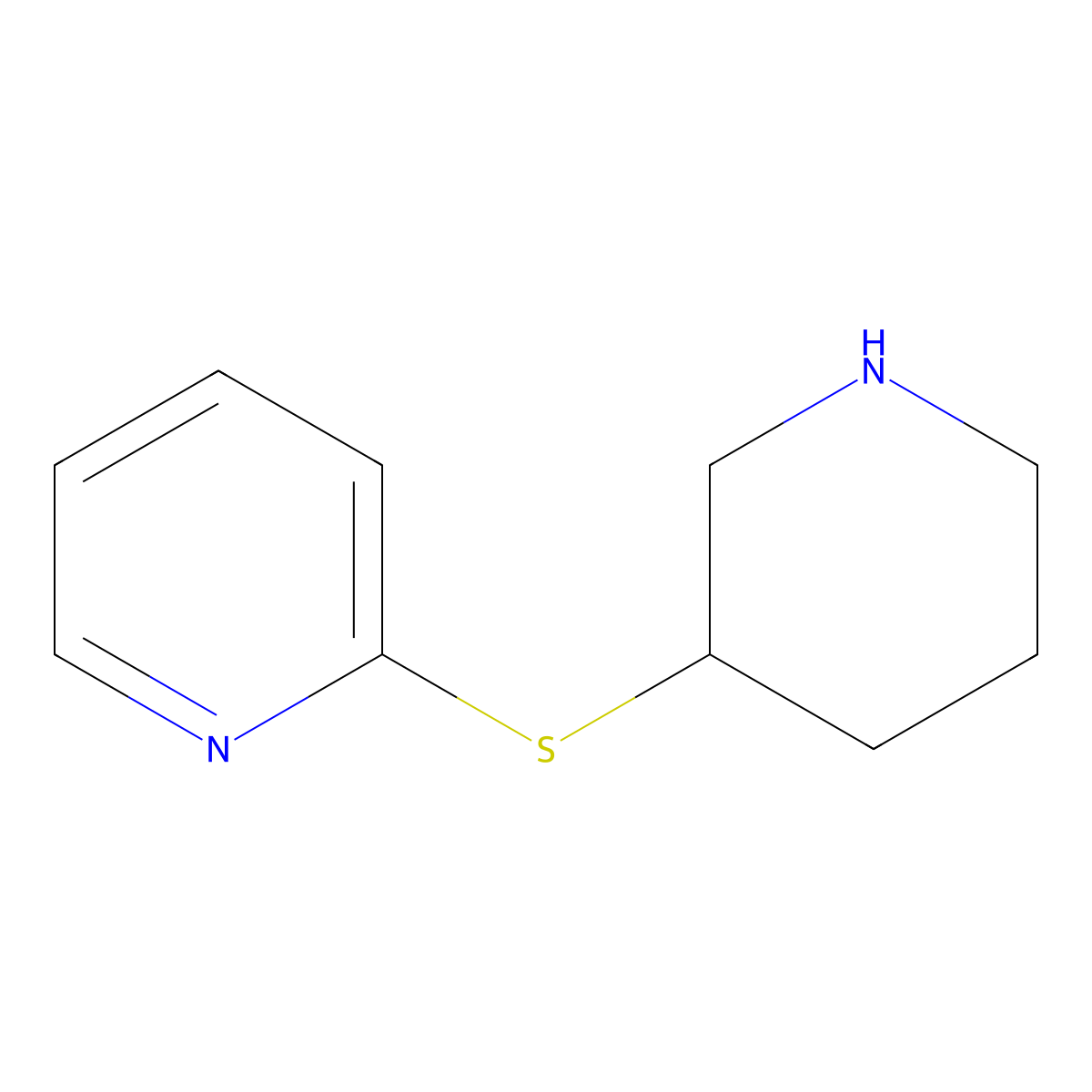 2-(Piperidin-3-ylsulfanyl)pyridine molecular structure, CAS 1198393-24-6