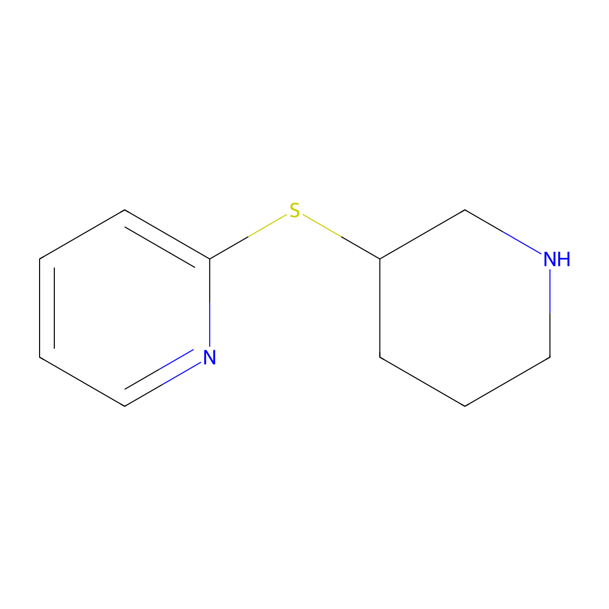 2-(Piperidin-3-ylsulfanyl)pyridine molecular structure, CAS 1198393-24-6
