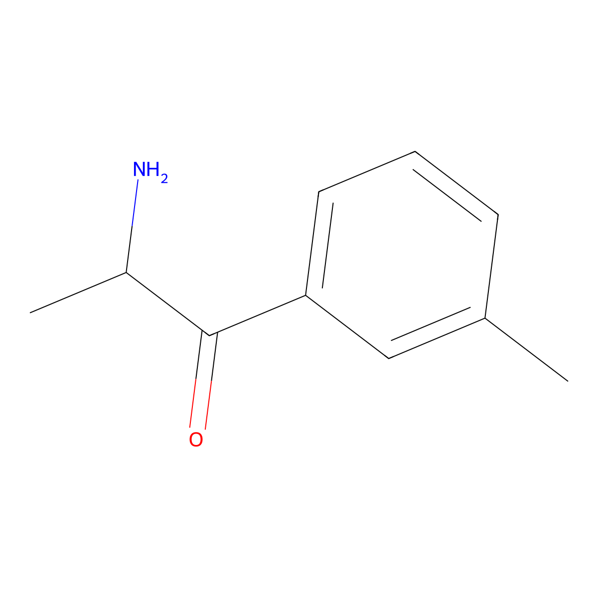 2-Amino-1-(3-methylphenyl)propan-1-one molecular structure, CAS 1198393-65-5