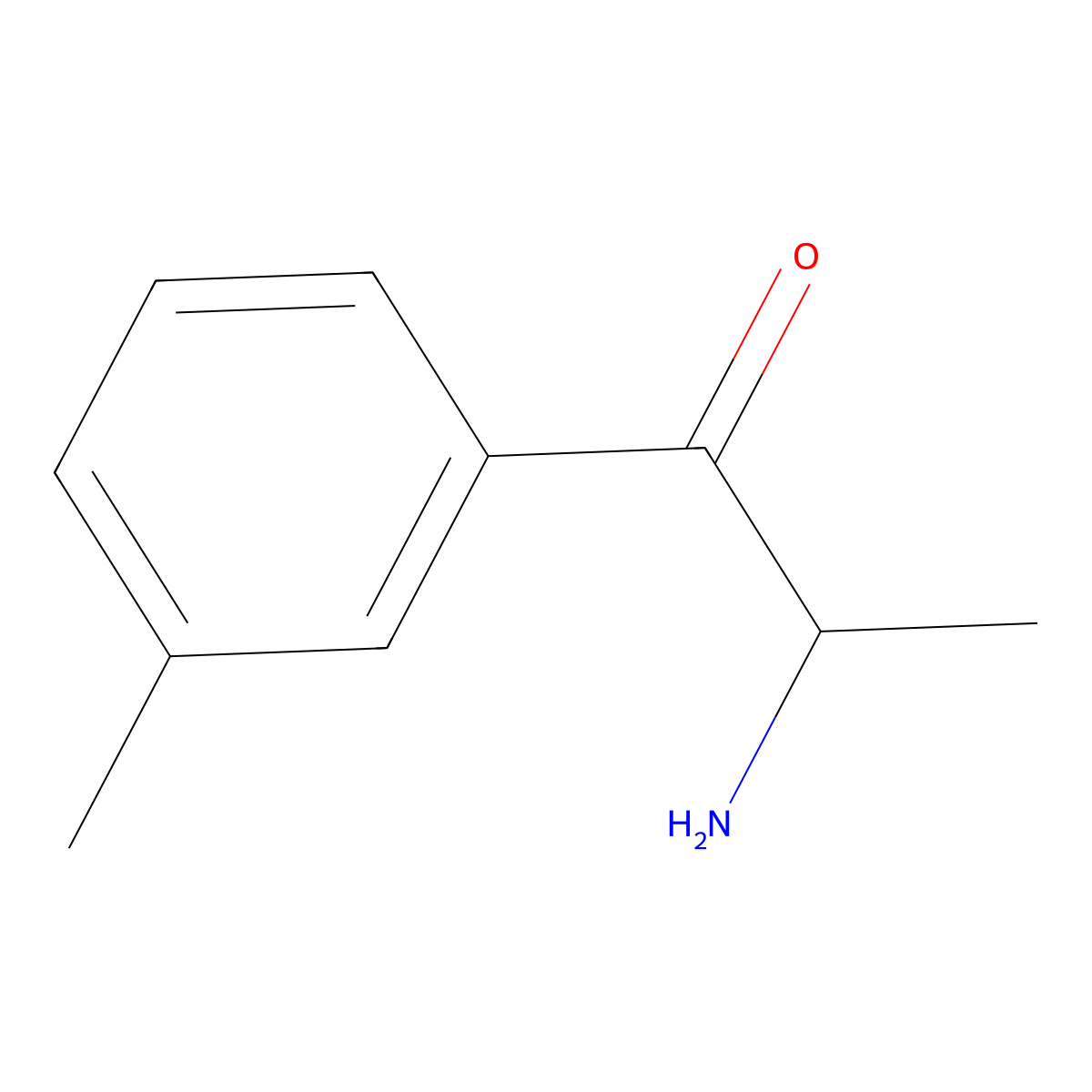 2-Amino-1-(3-methylphenyl)propan-1-one molecular structure, CAS 1198393-65-5