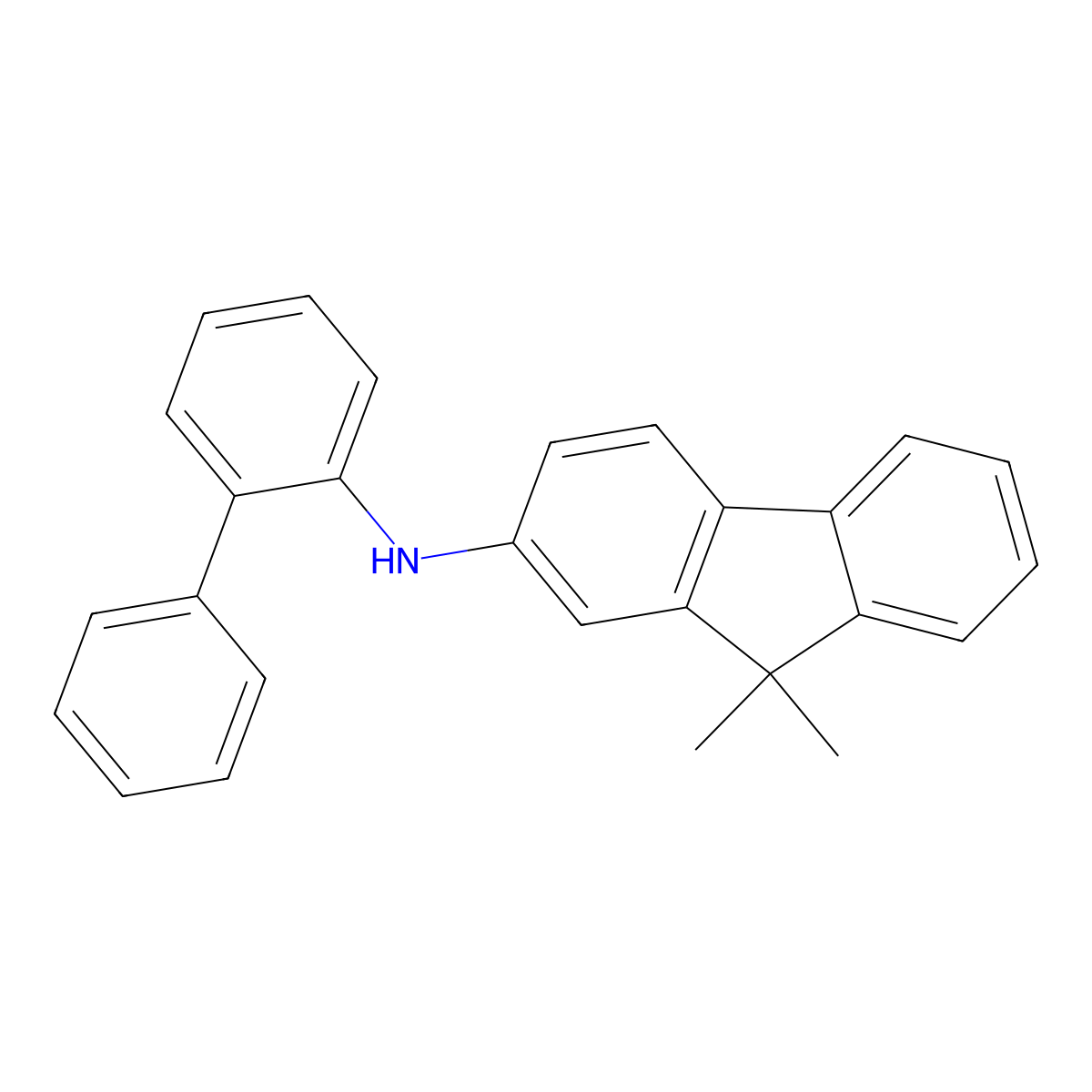 N-((1,1'-Biphenyl)-2-yl)-9,9-dimethyl-9H-fluoren-2-amine molecular structure, CAS 1198395-24-2