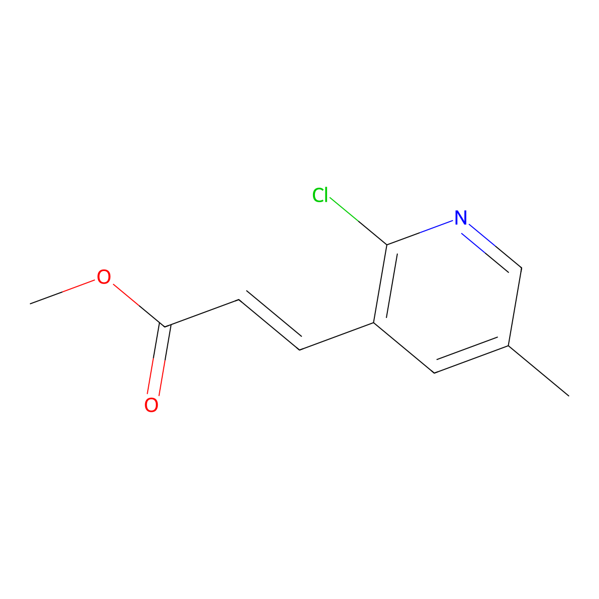 (E)-Methyl 3-(2-chloro-5-methylpyridin-3-YL)-acrylate molecular structure, CAS 1198401-58-9
