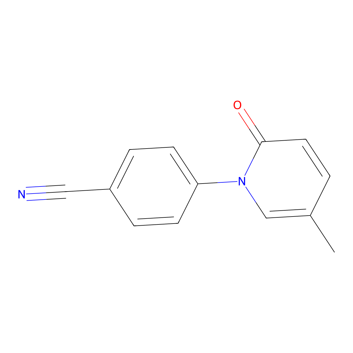 4-(5-Methyl-2-oxo-1(2H)-pyridinyl)benzonitrile molecular structure, CAS 1198411-34-5