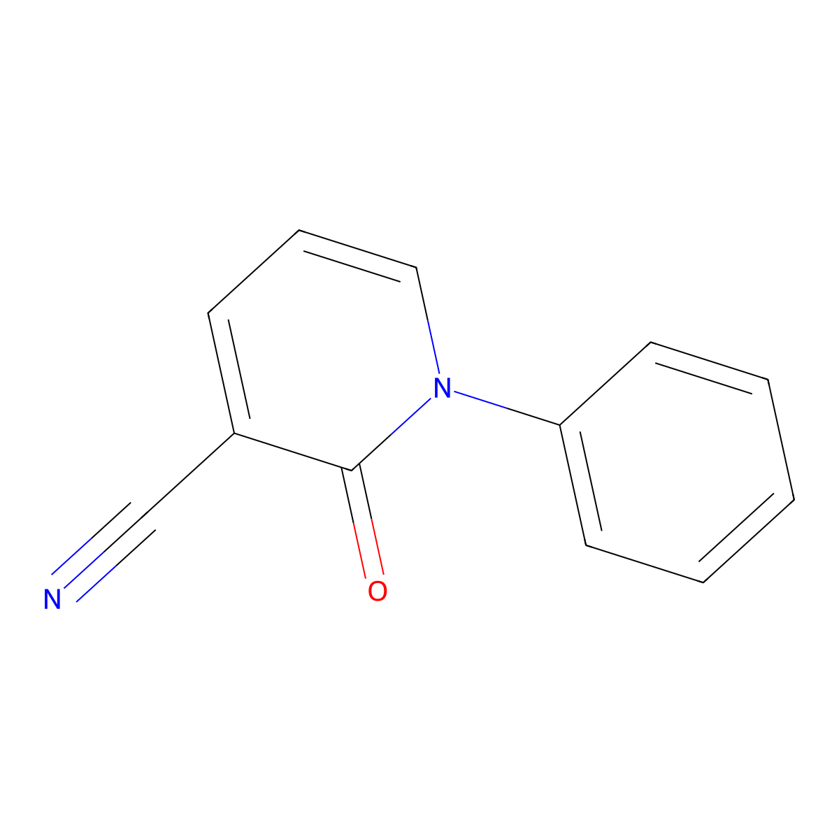 1,2-Dihydro-2-oxo-1-phenylpyridine-3-carbonitrile molecular structure, CAS 1198411-44-7